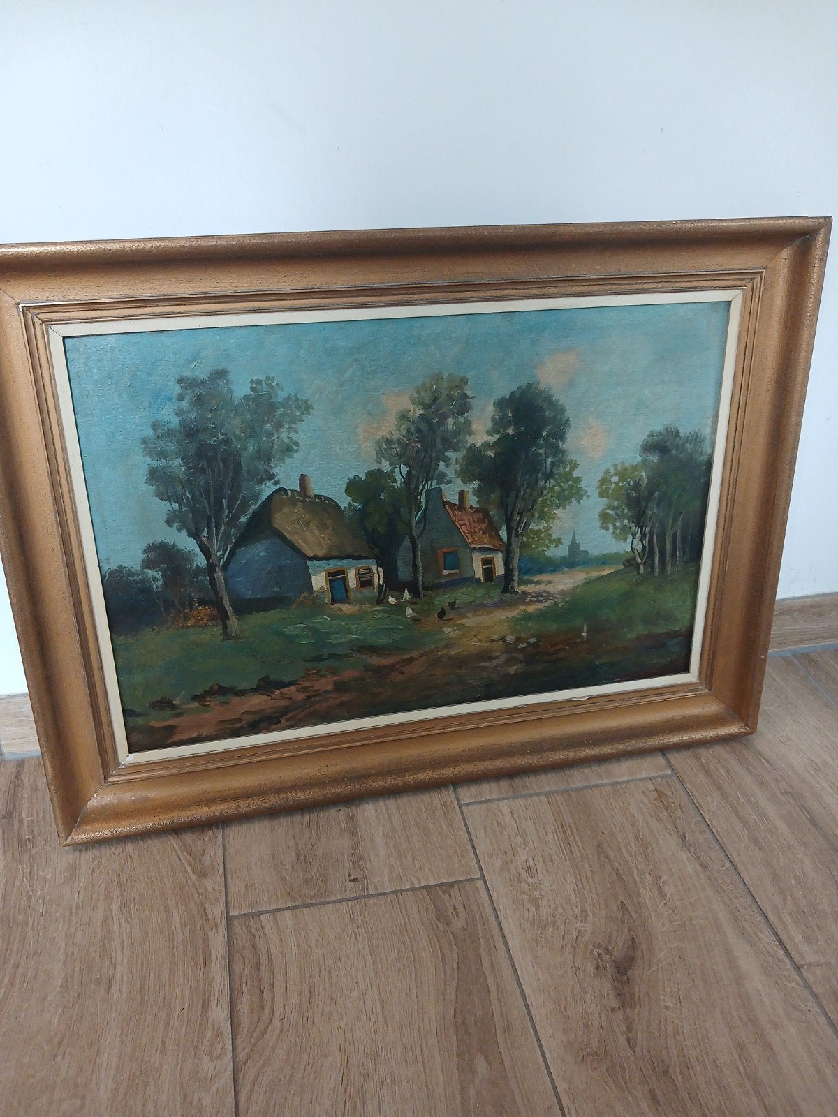 schilderij landschap in lijst 73x53 cm prijs €25, Ophalen of Verzenden
