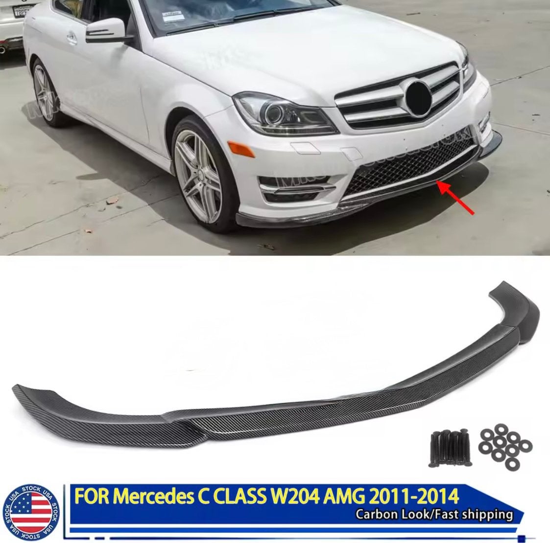 W204 2011-2014. Bumperlip voor AMG voor bumper, Auto-onderdelen, Ophalen of Verzenden, Nieuw, Voor, Bumper