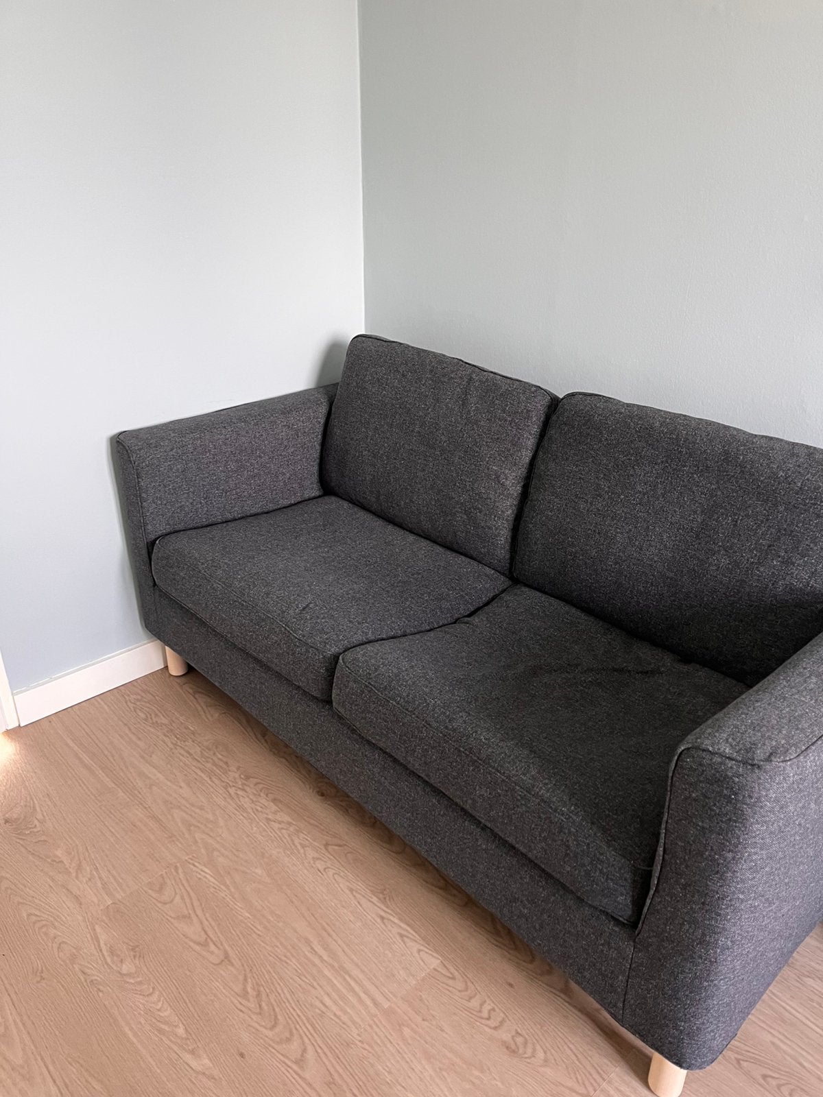 Grijze ikea 2-zits bank, Ophalen, Tweepersoons, 75 tot 100 cm, Zo goed als nieuw