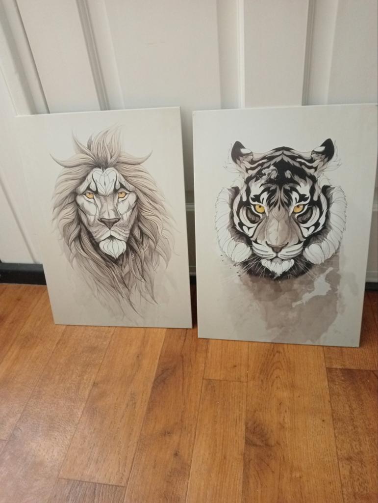 Displate... Aluminium ..Wilde dieren...2 stuks, Ophalen of Verzenden, Zo goed als nieuw