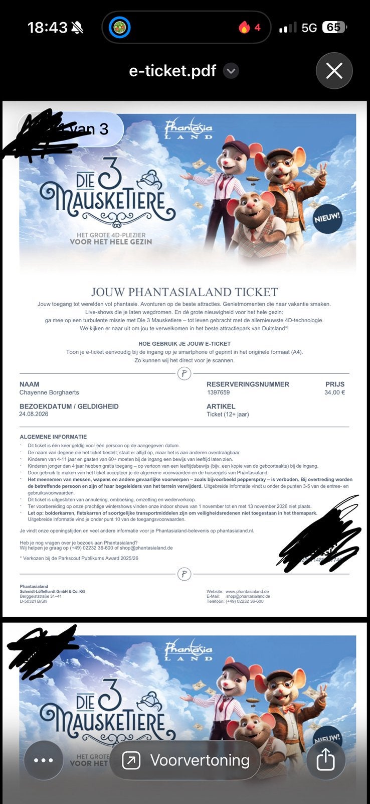 Phantasialand tickets 3x, Tickets en Kaartjes, Recreatie | Pretparken en Attractieparken, Drie personen of meer, Ticket of Toegangskaart