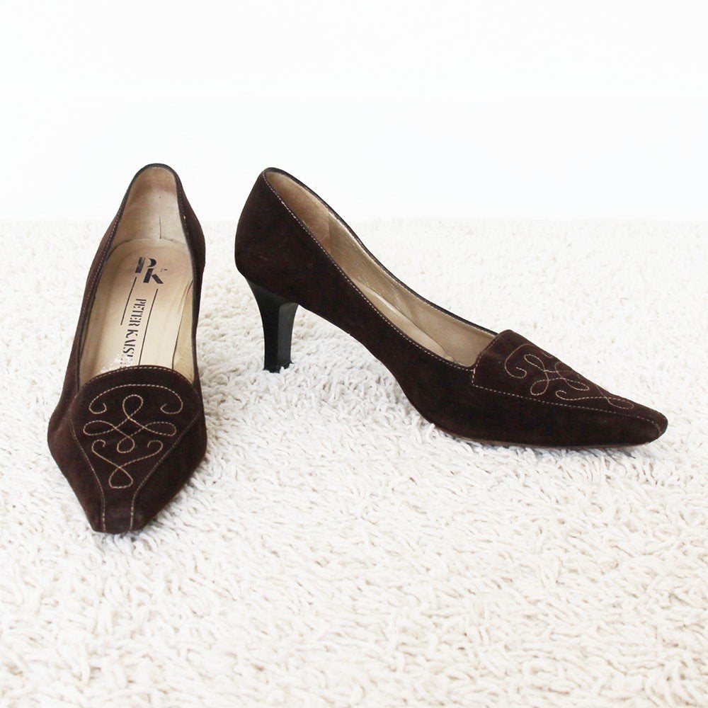Zeer Mooie Suede Peter Kaiser Pumps -31 (Maat 5½/38½) € 65,-, Peter Kaiser, Pumps, Bruin, Ophalen of Verzenden