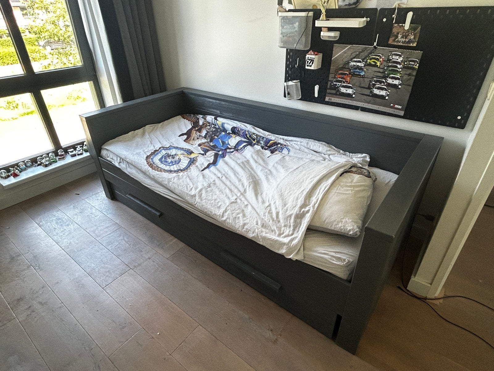 Eenpersoonsbed Woood, Huis en Inrichting, Ophalen, Gebruikt, 90 cm, Eenpersoons