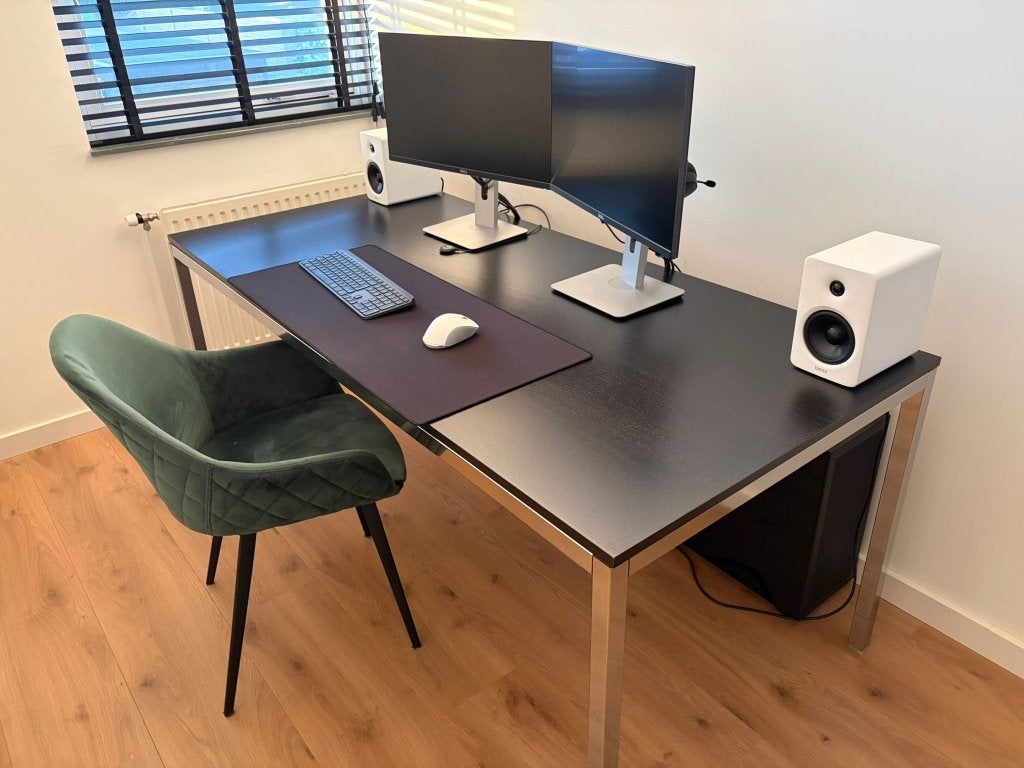 Bureau/Tafel IKEA donker 180x90, Ophalen, Gebruikt, 180 cm, Spaanplaat of MDF