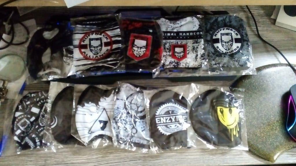 set van 11 facemask mondkapjes ruffneck, Ophalen of Verzenden, Nieuw