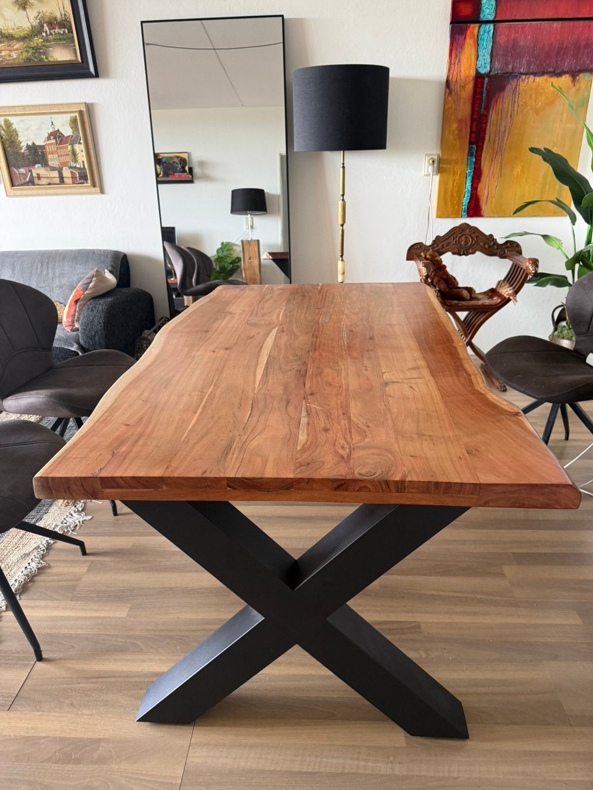 Mooie eettafel, Ophalen, 50 tot 100 cm, Zo goed als nieuw, Vijf personen of meer