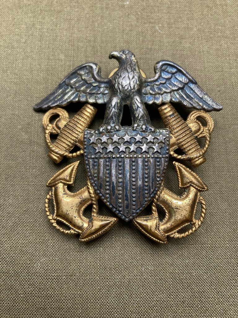 US Navy Officer Badge Embleem - zeer mooie WO2 uitvoering, Ophalen of Verzenden, Marine, Amerika, Embleem of Badge