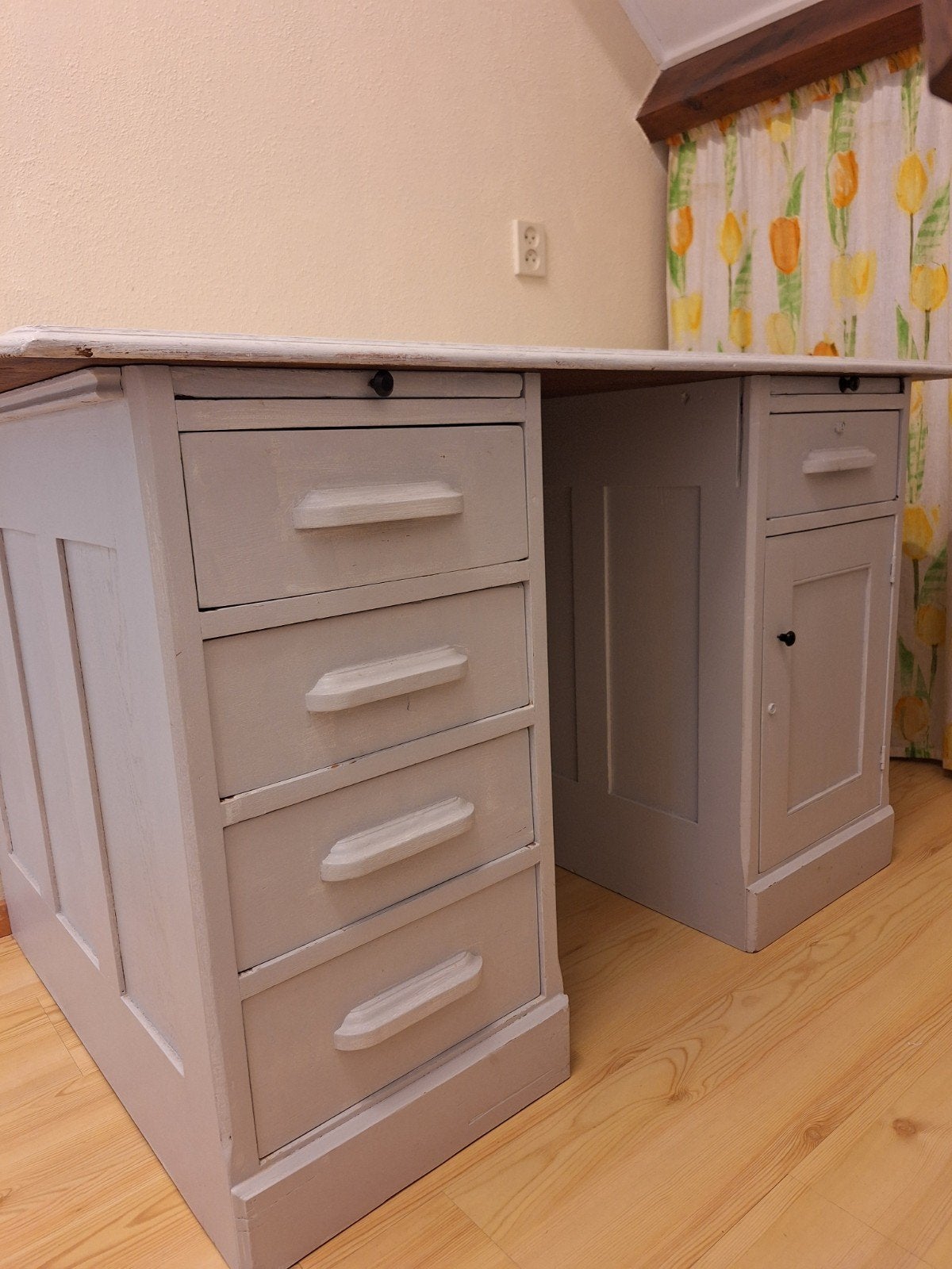 Vintage bureau van eikenhout, Ophalen