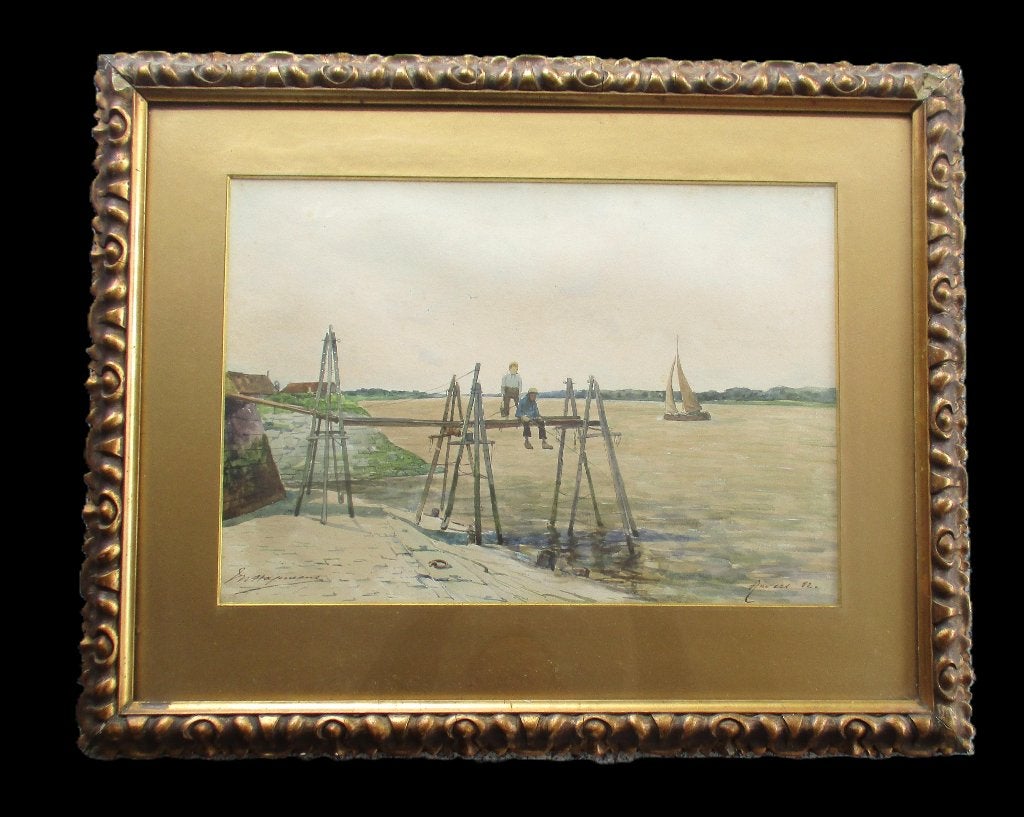 Hagemans Maurice ( 1852 - 1917 )Titel : Anvers 1882, Antiek en Kunst, Kunst | Schilderijen | Klassiek, Ophalen