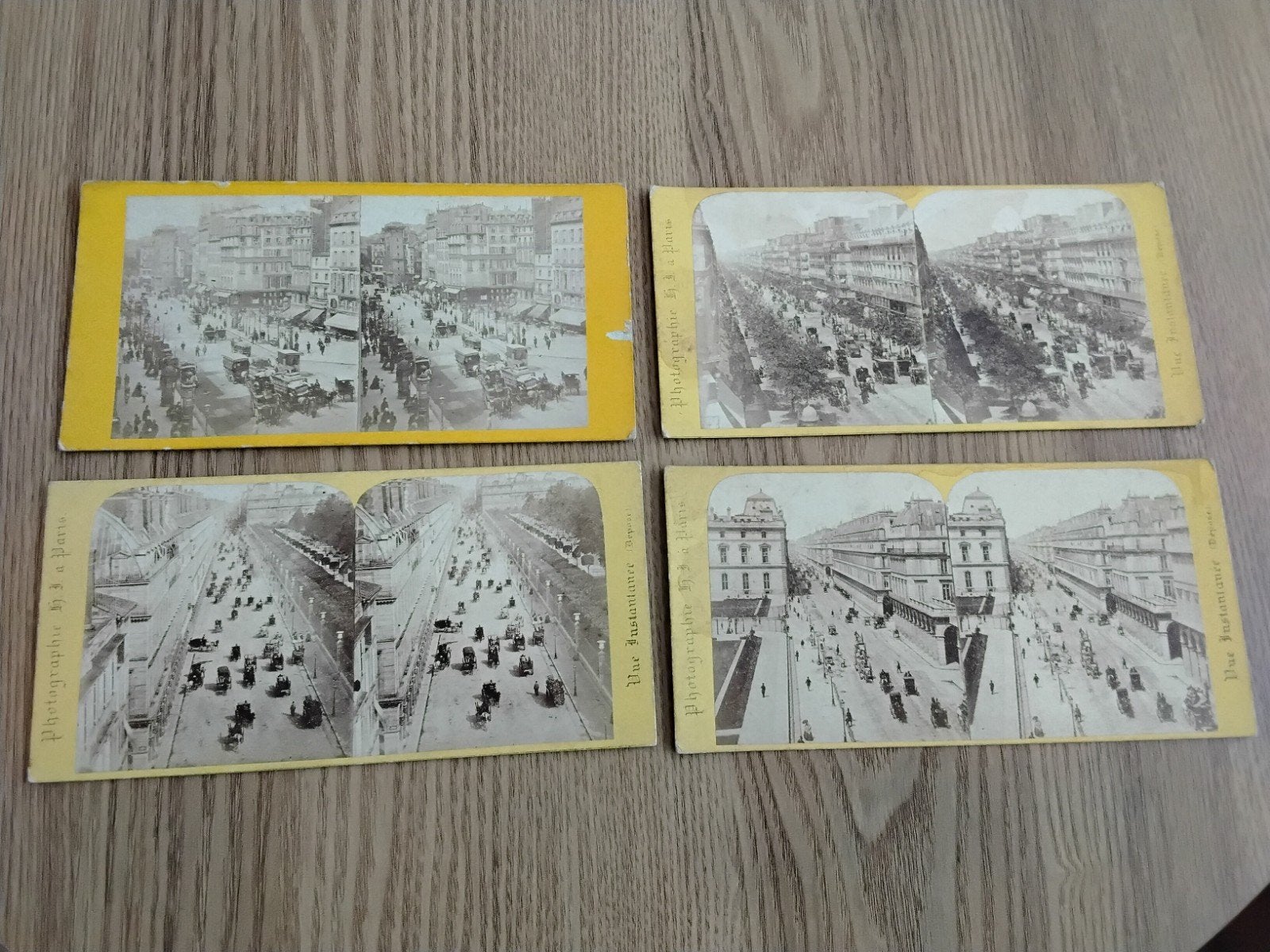 4x antieke kaart, Vue Instantanee De Paris, zie foto's, Verzamelen, Ophalen, Voor 1940, Gebruikt