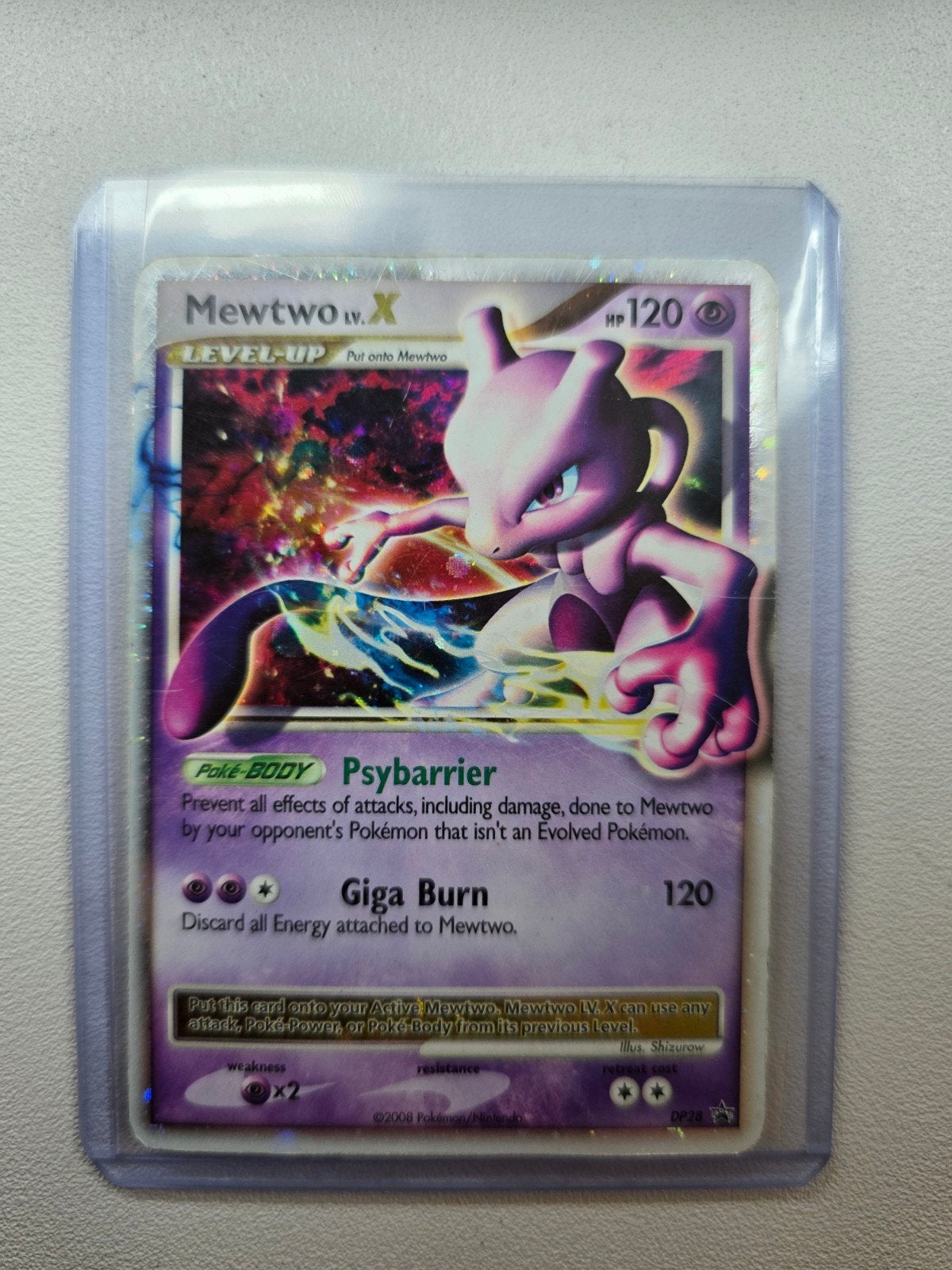 Mewtwo LV.X Pokémon Kaart - Holo Foil, Ophalen, Gebruikt, Losse kaart, Foil