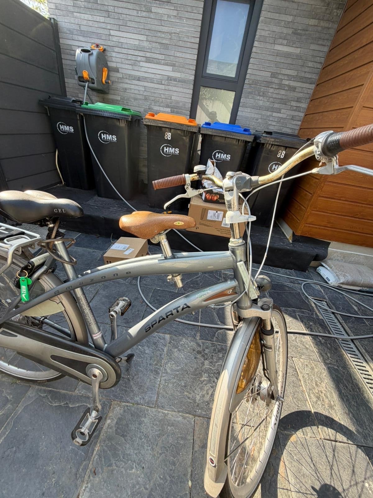 Sparta Papafiets met kinderzitje, Fietsen en Brommers, Fietsen | Heren | Herenfietsen, Ophalen, Gebruikt, Sparta, Versnellingen