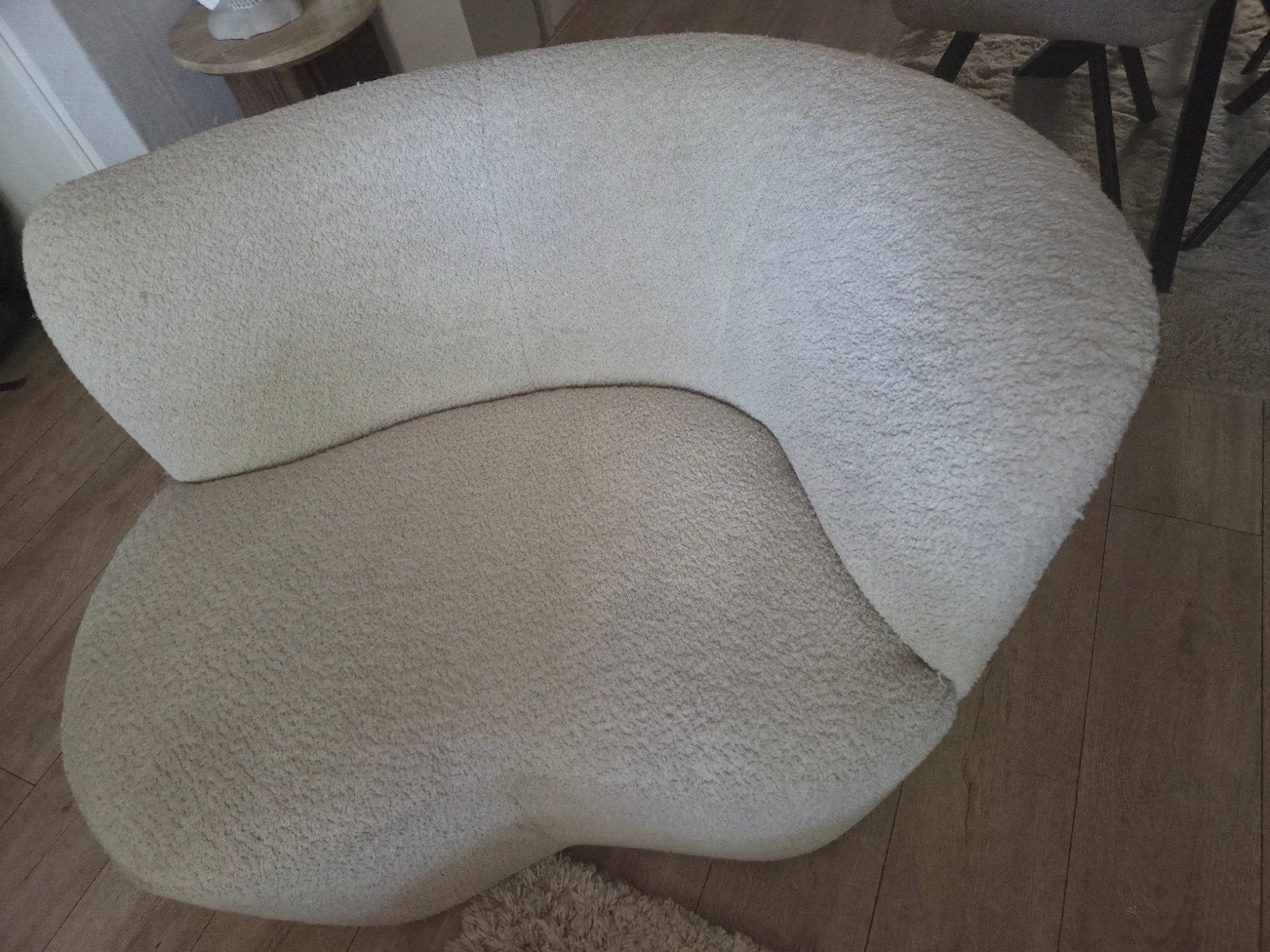 Woood fauteuil boucle stof, Ophalen, Gebruikt, 75 tot 100 cm, Stof