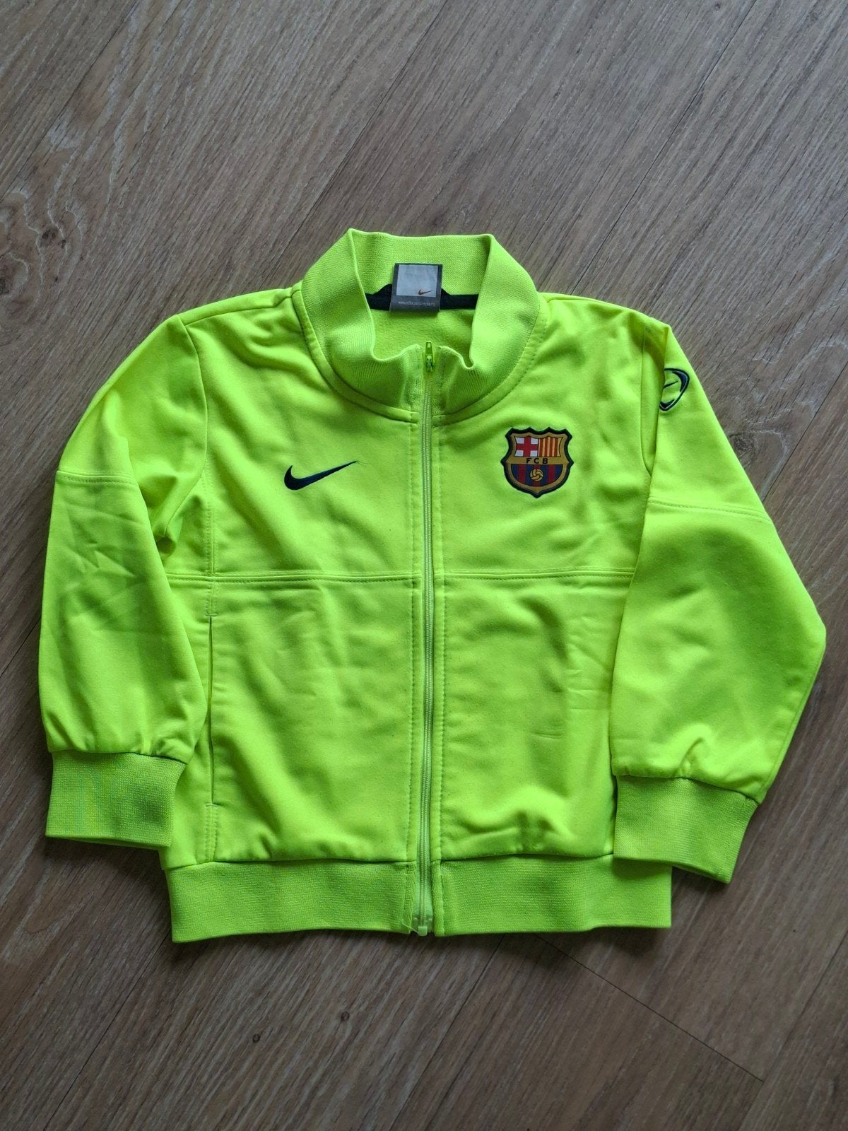 Stoer geel Barcelona trainingsjack - Maat 110-116 (M kids), Jongen of Meisje, Ophalen of Verzenden, Zo goed als nieuw, Nike