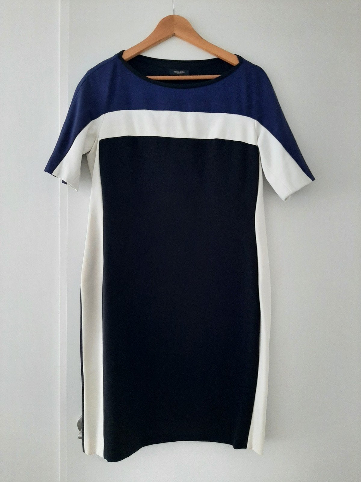 Claudia Sträter jurk maat 42, blauw/wit/zwart, Blauw, Maat 42/44 (L), Ophalen of Verzenden, Zo goed als nieuw