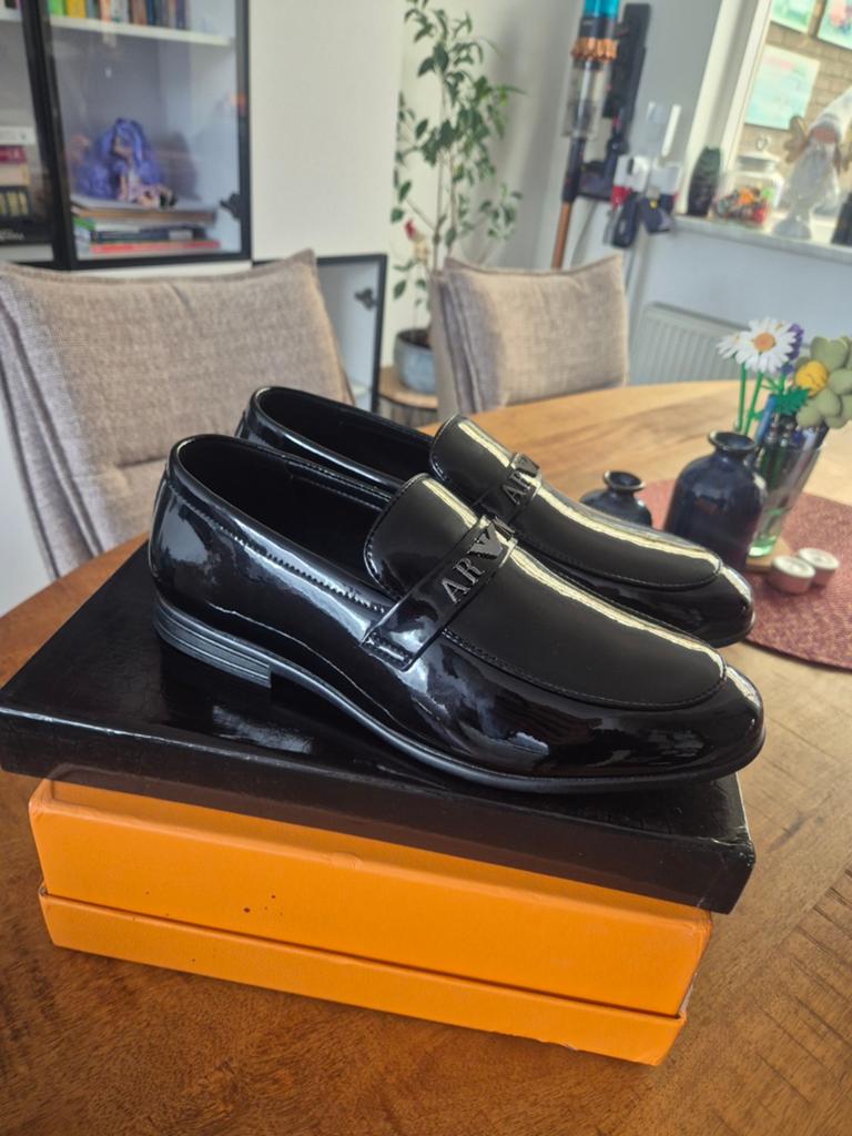 Armani Loafers - Zwart Lakleer, Kleding | Heren, Schoenen, Loafers, Armani, Zwart, Ophalen of Verzenden