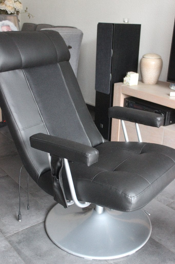 Electrisch te bedienen massage stoel met voetenbank, Zwart, Nieuw, Ophalen of Verzenden, Eén