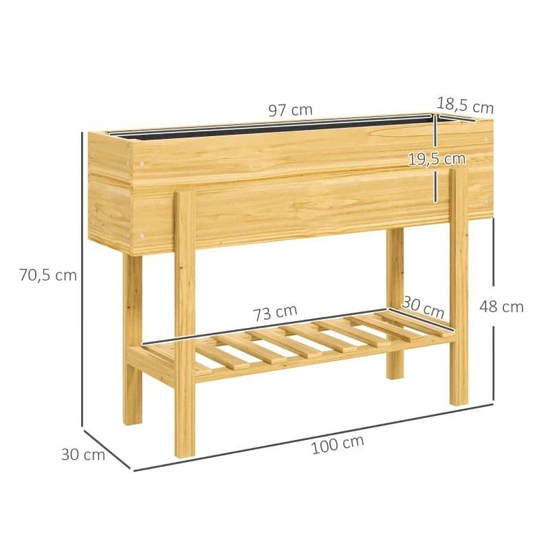 Houten Bloembak kweekbak Verhoogd Tuinbed, Nieuw, Ophalen of Verzenden, Balkon, Rechthoekig