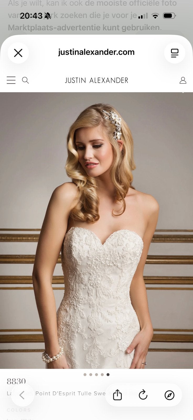 Justin Alexander trouwjurk – Style 8830 – Ivory, Ophalen of Verzenden, Nieuw, Wit, Trouwjurk