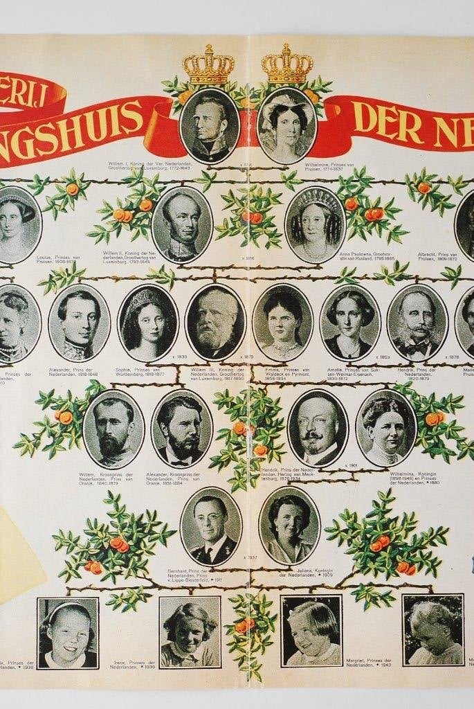 In naam van Oranje - Oranje Stamboom poster (1993), Verzamelen, Verzenden, Kaart, Foto of Prent, Zo goed als nieuw, Onbekend