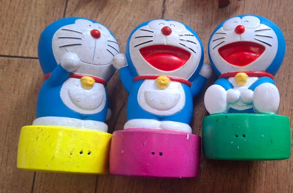 Vintage Doraemon 12cm Vinyl Figures Official Fujiko 1970, Ophalen of Verzenden, Zo goed als nieuw