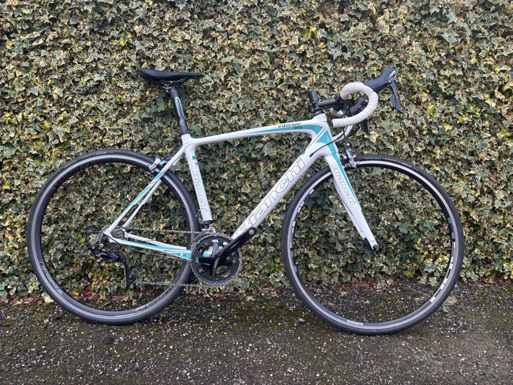 Bianchi Intenso Dama Bianca racefiets, Gebruikt, Carbon, Velgrem, 49 tot 53 cm