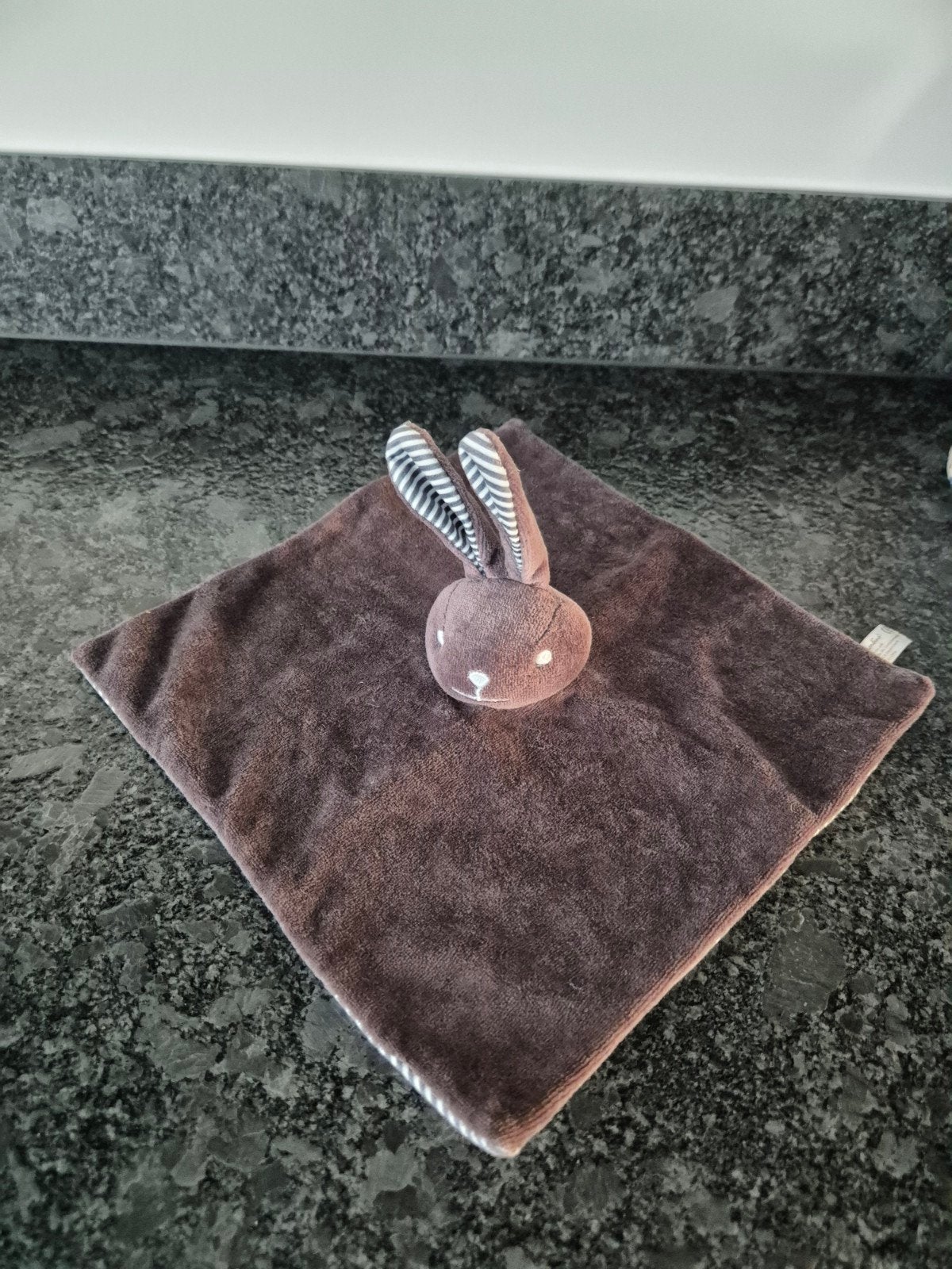 Bambino  - Knuffelsdoekje Konijn donkergrijs, Ophalen of Verzenden, Zo goed als nieuw, Konijn