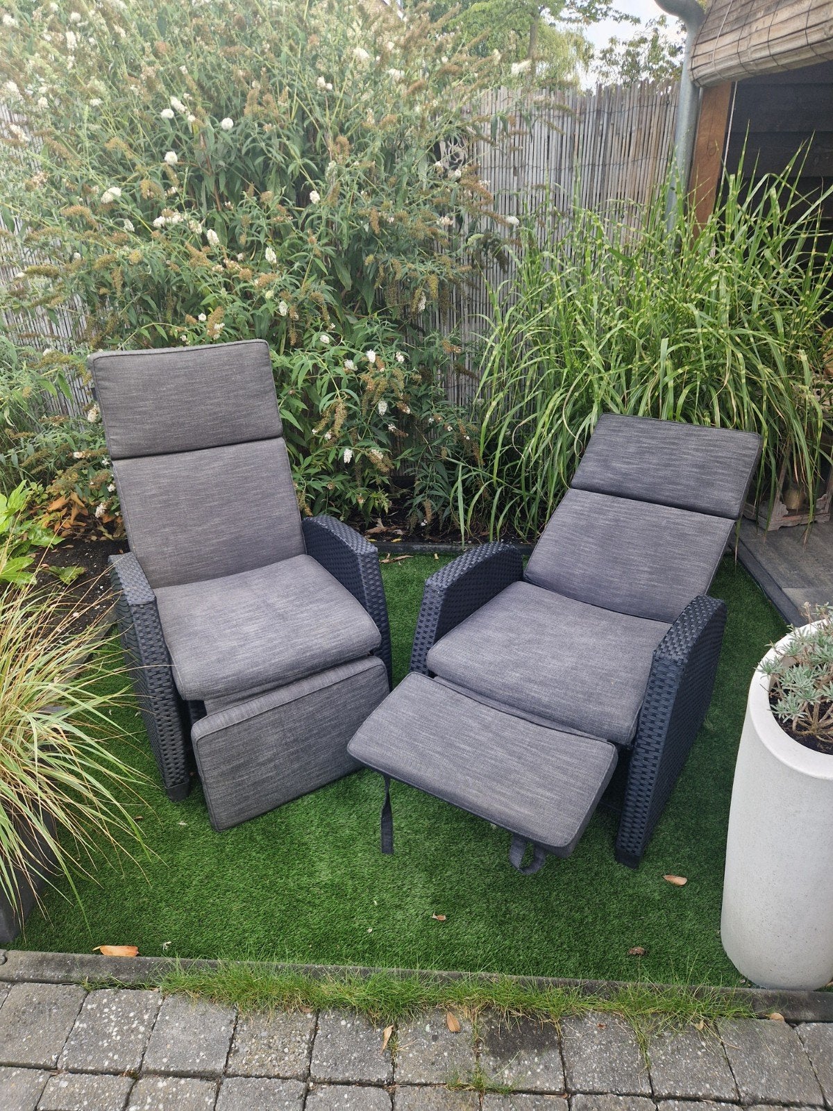 Verstelbare fauteuils voor in de tuin., Tuin en Terras, Ophalen, Wicker