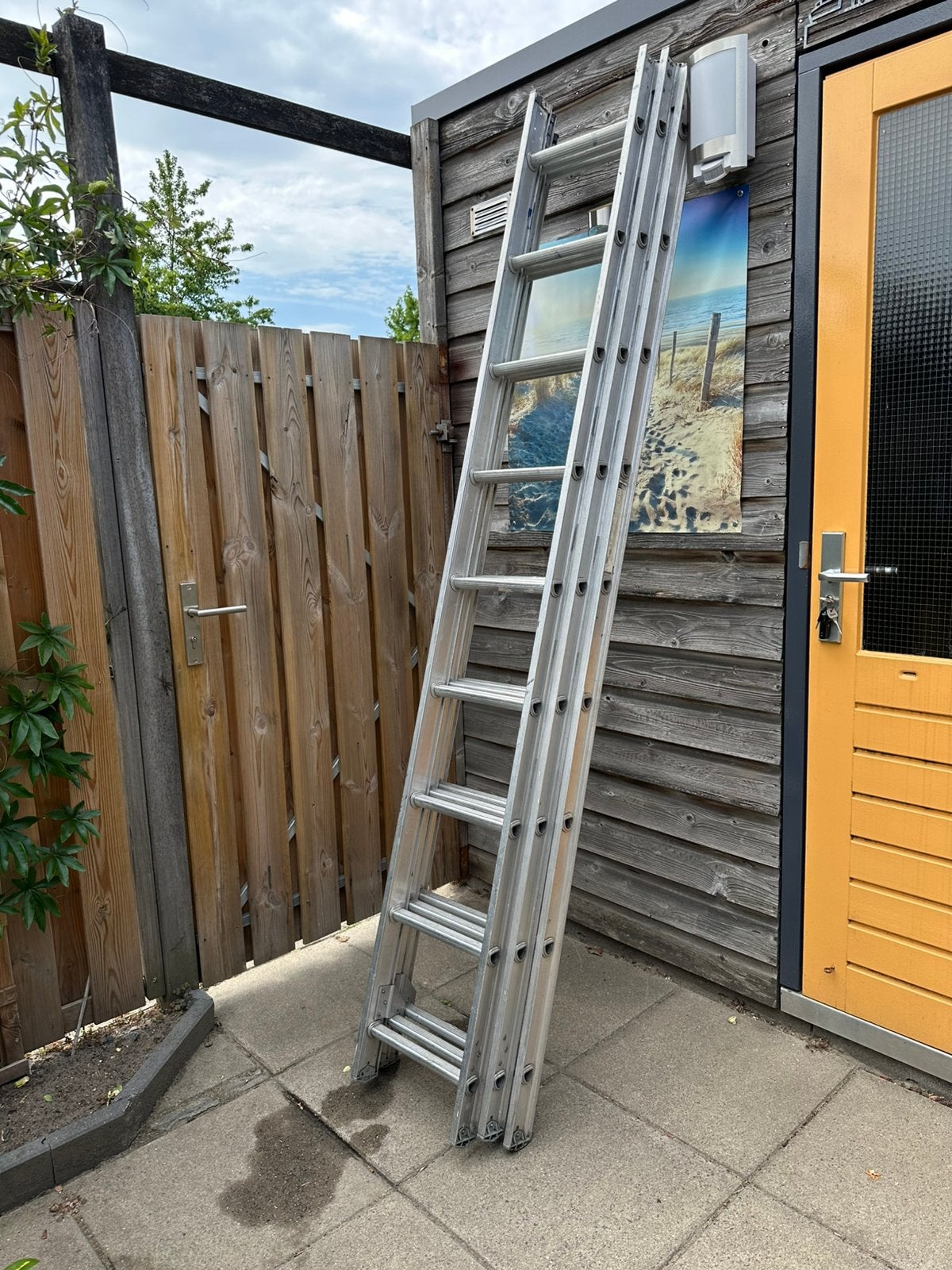 Excelsior 3 X 9 spots ladder, Doe-het-zelf en Verbouw, Ladders en Trappen, Ophalen, Zo goed als nieuw, 4 meter of meer