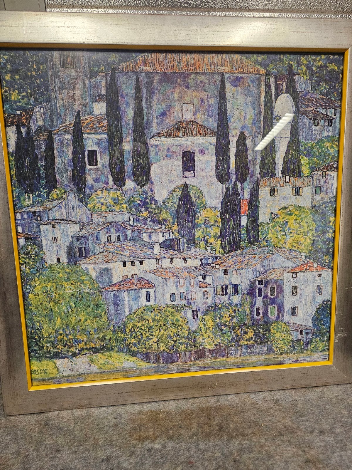 Gustav Klimt Stadsgezicht met Cypres en Huizen, Antiek en Kunst, Kunst | Schilderijen | Klassiek, Ophalen of Verzenden