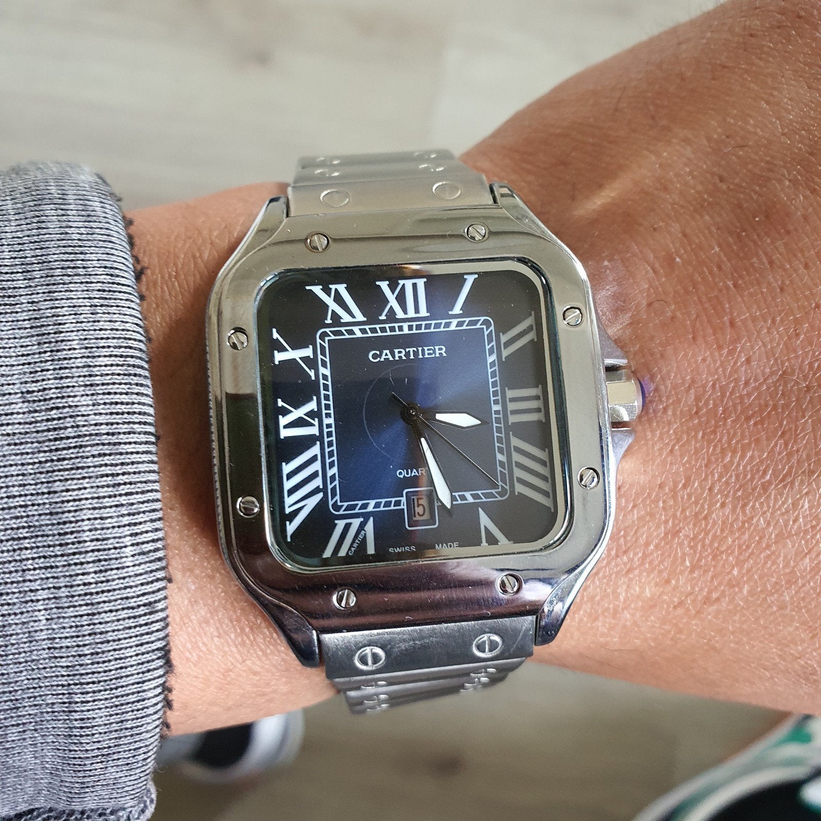 Cartier Santos 100 XL Heren Horloge - Staal, Overige merken, Staal, Staal, Polshorloge