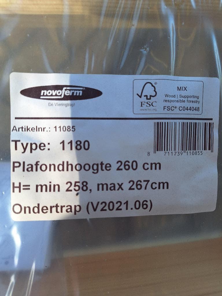 Novoferm 1180 Vlieringtrap 60x100CM, Ophalen, Nieuw, Opvouwbaar of Inschuifbaar, 2 tot 4 meter