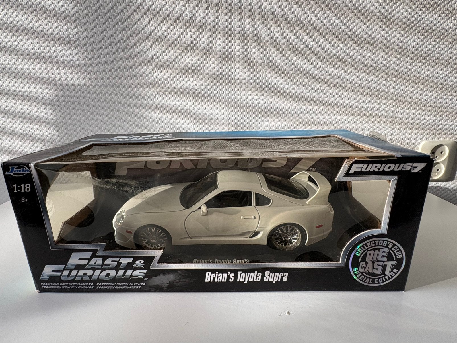 Fast and Furious Brian's Toyota Supra 1:18 Diecast Jada Toys, Ophalen of Verzenden, Zo goed als nieuw, Overige merken