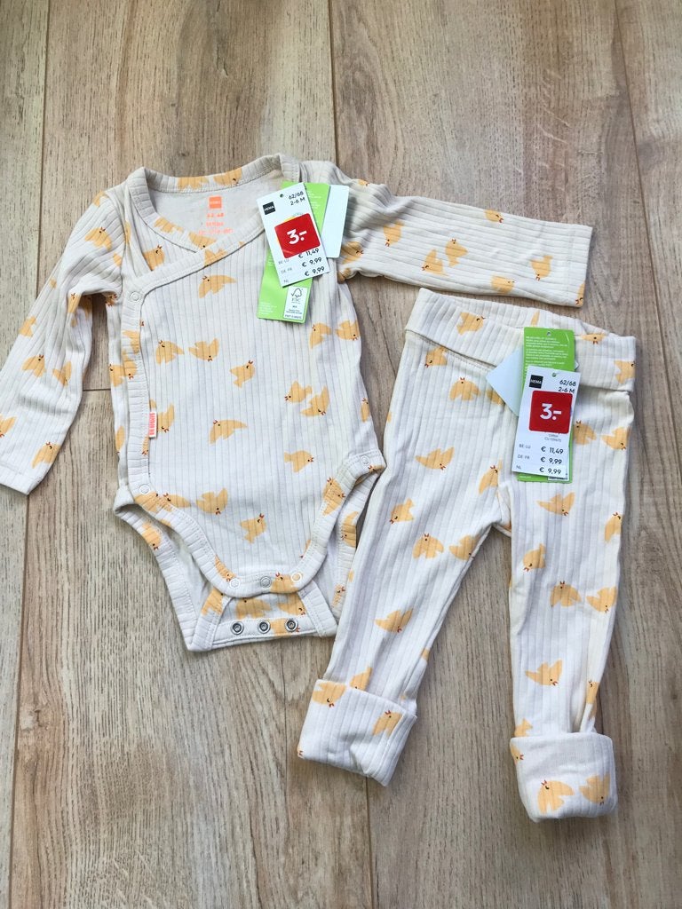 NIEUW Hema meegroei overslagromper + legging 62/68, Kinderen en Baby's, Ophalen, Jongetje of Meisje, Nieuw, Setje