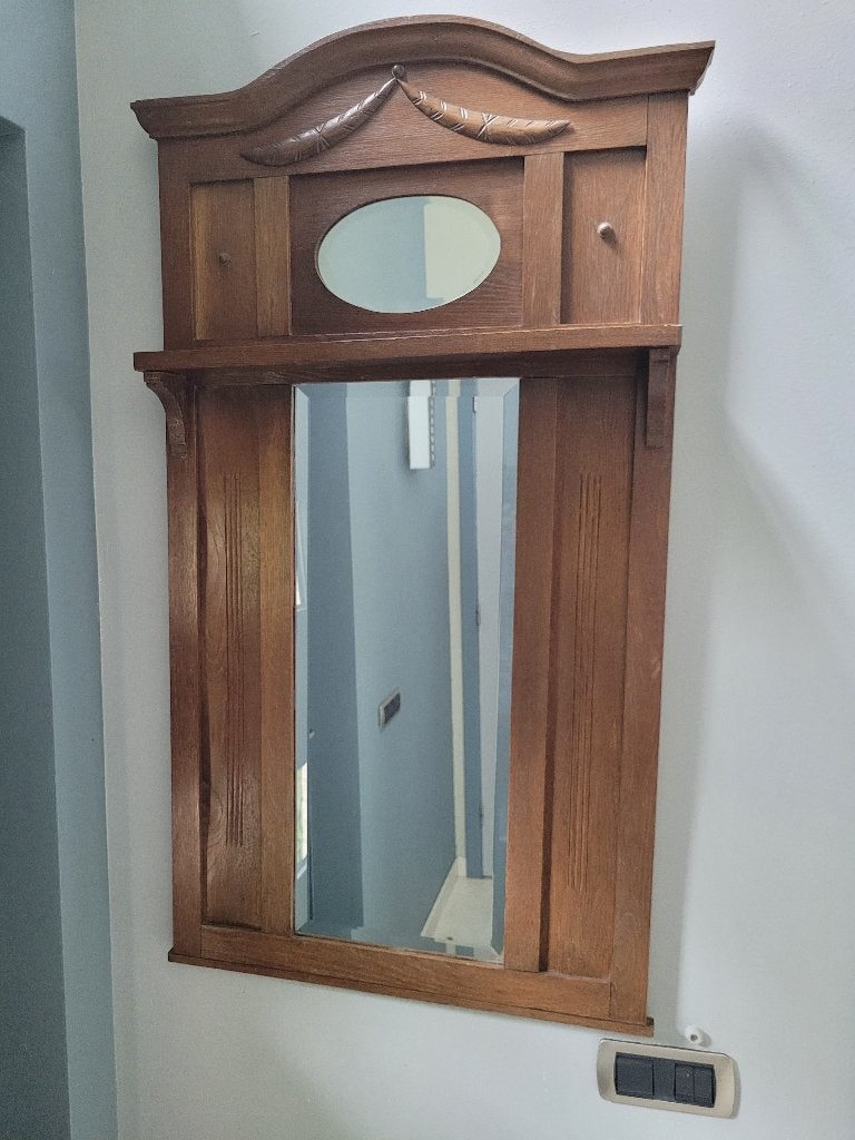 Antieke spiegel, Ophalen, Rechthoekig, 50 tot 100 cm, 100 tot 150 cm