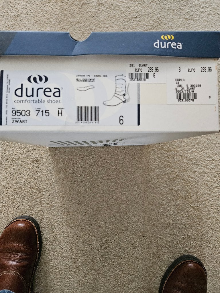 Durea laarsen maat 6 leder, Ophalen of Verzenden, Zo goed als nieuw, Zwart