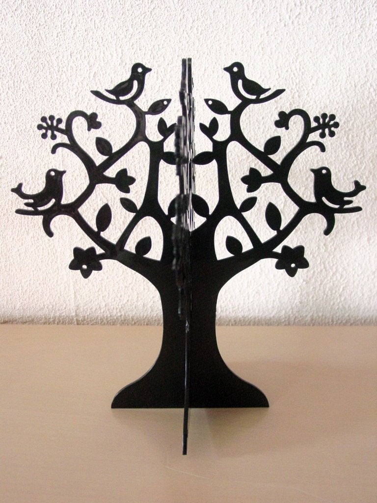 decoratieve boom met vogels van kunststof, Ophalen of Verzenden, Zo goed als nieuw, Zwart, Kunststof
