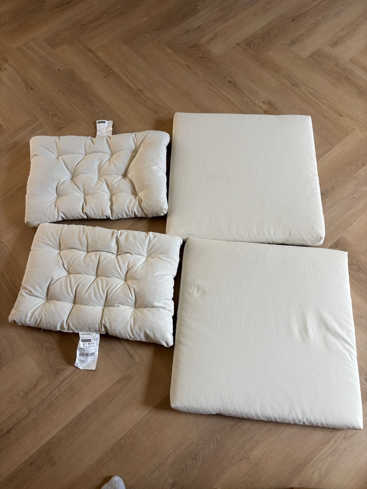 Ikea Kuddarna lounge kussens set (2x), Gebruikt, Ophalen of Verzenden, Wit, Scandinavisch