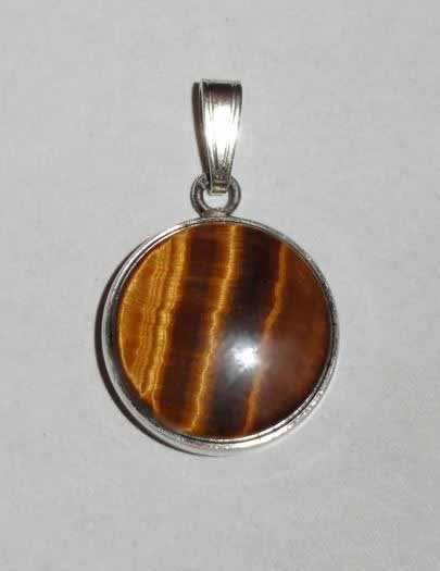 Hanger Tijgeroog zilver edelsteen, Verzenden, Zo goed als nieuw
