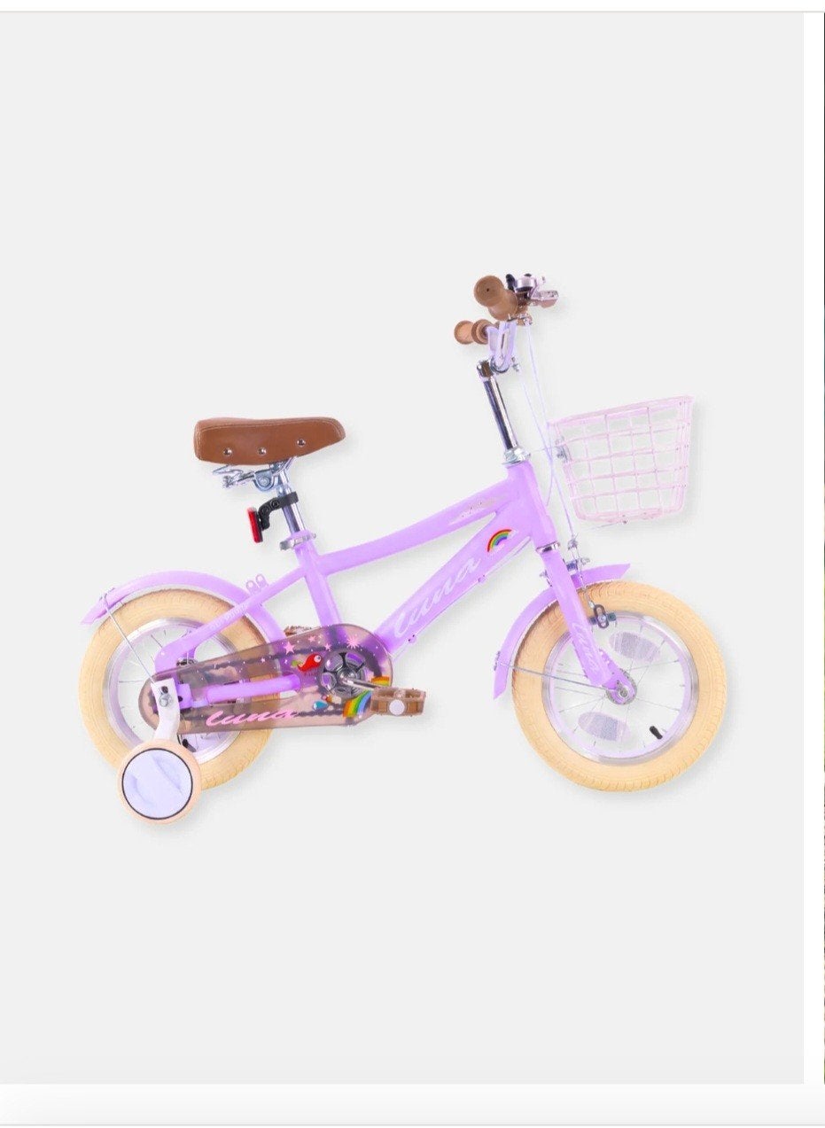 Nieuwe paarse kinderfiets met zijwieltjes en mandje, Ophalen, Terugtraprem, Zijwieltjes, 16 tot 20 inch