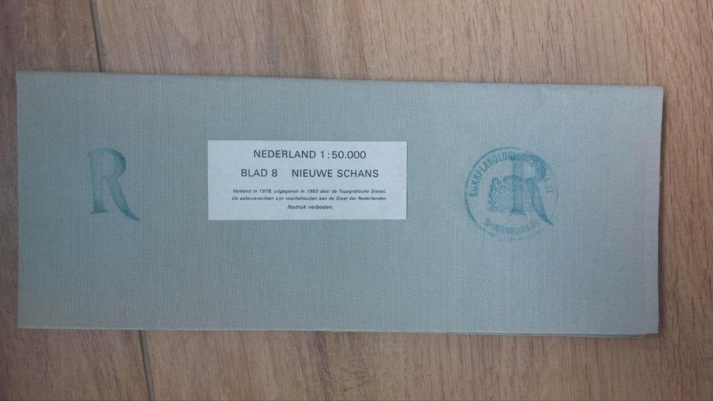 8 Nieuwe Schans Eems Winschoten Midwolde  Stafkaart 1983, Topografische Dienst Nederland, Ophalen of Verzenden, 1800 tot 2000