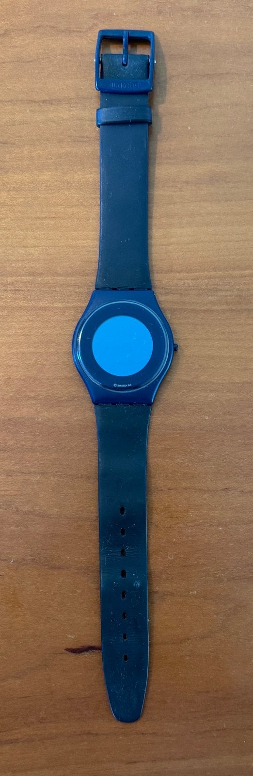 Super dun vintage Swatch SIN100 BLUE AIR met leren band, Ophalen of Verzenden, Gebruikt, Swatch