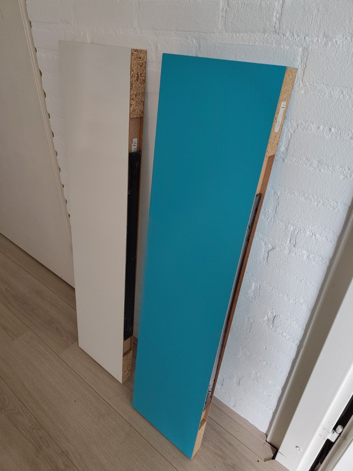 Ikea Lack wandplank 110x26 cm wit en turquoise, Ophalen of Verzenden, Gebruikt