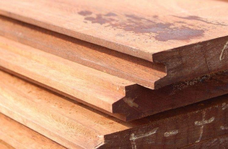 Damwand, Hardhout 40 en 50mm dik prijs per m2 - Vanaf €60,95, Ophalen, Planken, Nieuw, Hardhout