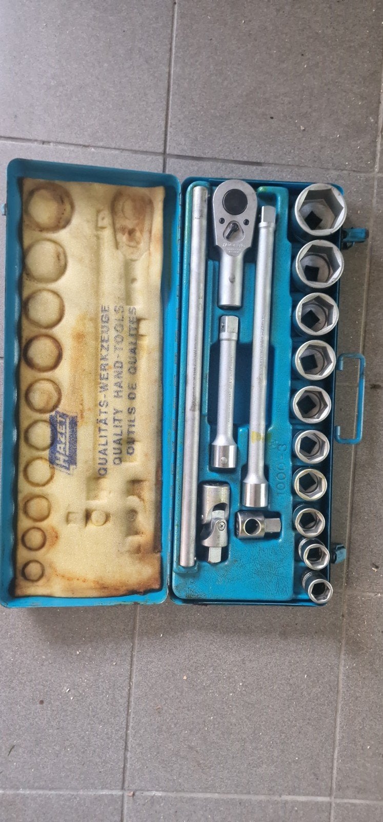 Hazet 1000-3, 3/4 Doppendoos met ratel en doppen, Ophalen, Gebruikt, Sleutel/ratel, Overige merken
