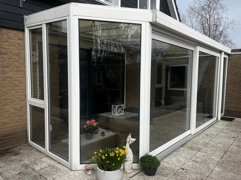 Overkapping serre/veranda met of zonder schuifpui, raam stuk, Doe-het-zelf en Verbouw, Kozijnen en Schuifpuien, Ophalen, Kunststof