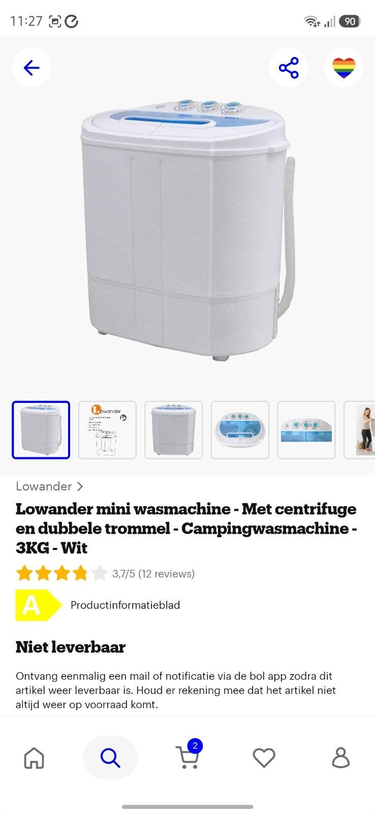 lowander mini wasmachine nieuw, Witgoed en Apparatuur, Wasmachines, Ophalen, Nieuw