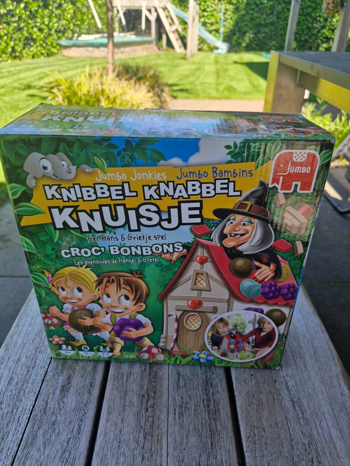 Knibbel Knabbel Knuisje - Het Hans & Grietje Spel, Drie of vier spelers, Ophalen, Gebruikt, Jumbo