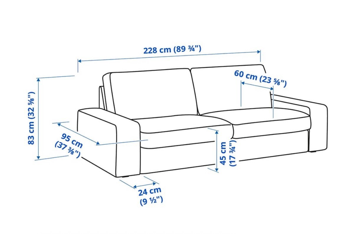 Ikea Kivik 3 zits bank zonder hoezen, Ophalen, Gebruikt, Driepersoons, 75 tot 100 cm