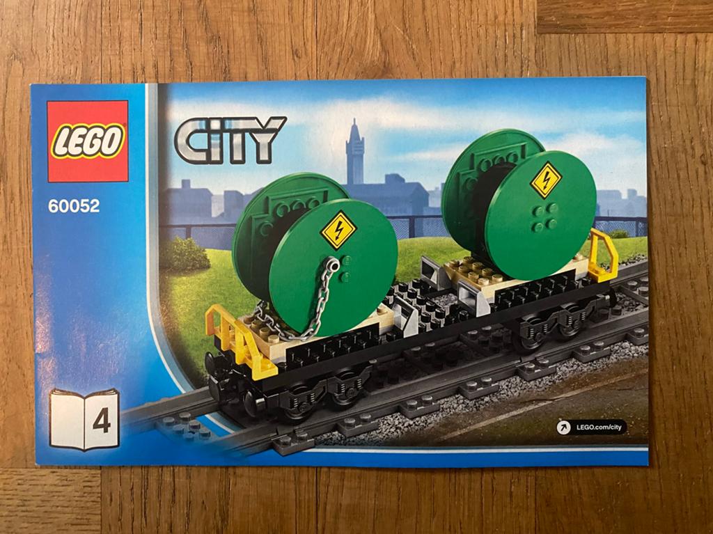 Lego City (uit 60052) trein wagon met 2 kabel haspels, Kinderen en Baby's, Speelgoed | Duplo en Lego, City, Lego, Ophalen of Verzenden